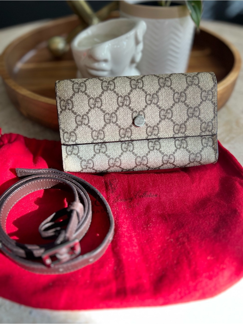 Authentic Vintage Gucci GG Monogram Belt Bag / Waist Bag